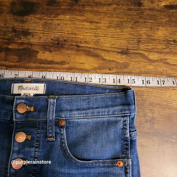 Madewell Jeans 30 Skinny Button Fly 10" High Rise Medium Dark Tummy Control - Picture 6 of 11